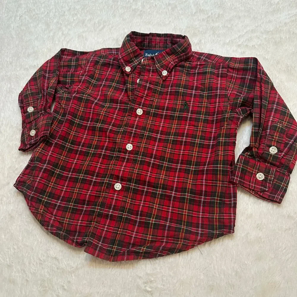 Ralph Lauren Plaid Button Down Shirt sz 12 m